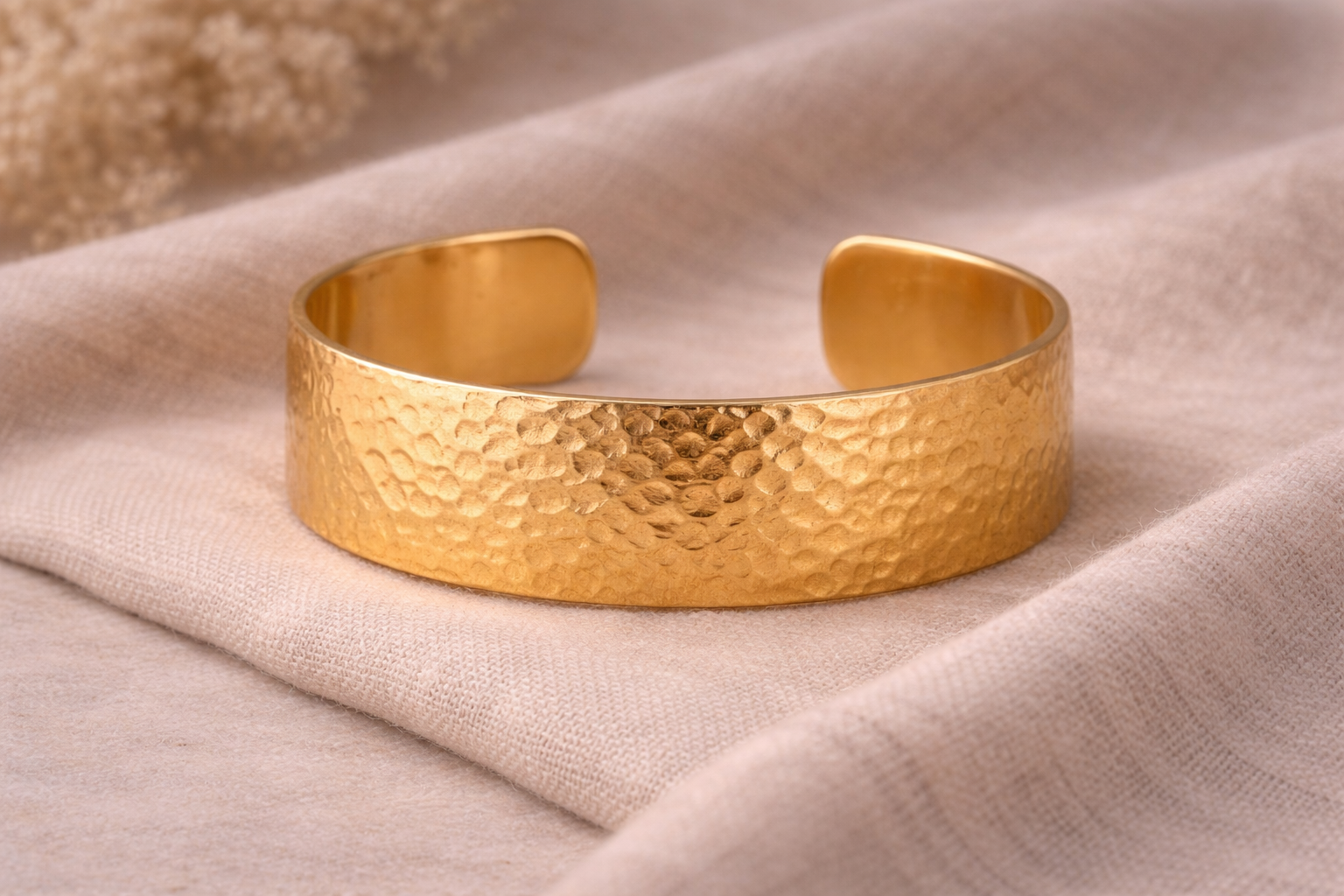 Highland Cuff — textured gold cuff bracelet